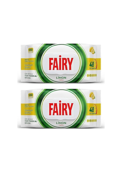Fairy Yüzey Temizlik Havlusu 100 Lü Limon Yağlı X 2 Adet Beyaz