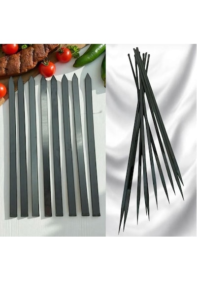 Adana Kebap Şişi 10 Adet 60 Cm Silme 2mm-tavuk Kanat Şişi 10 Adet