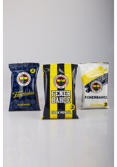 "dekomus Cep Defteri Hediyeli" Yeni Sezon Lisanslı Fenerbahçe "tekli" Islak Mendil 15 Yaprak Altın