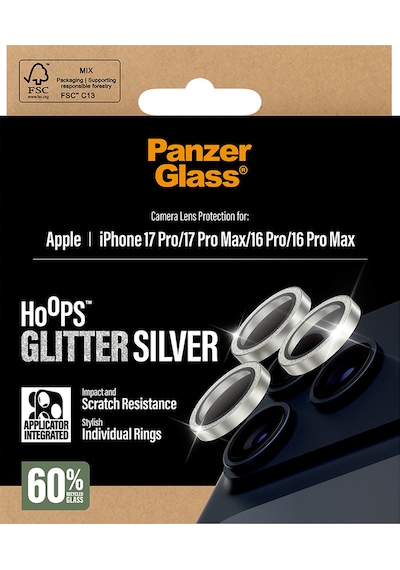 Panzerglass Hoops Apple Uyumlu iPhone 17 Pro Max 16 Glitter Silver Kamera Lens Koruyucu