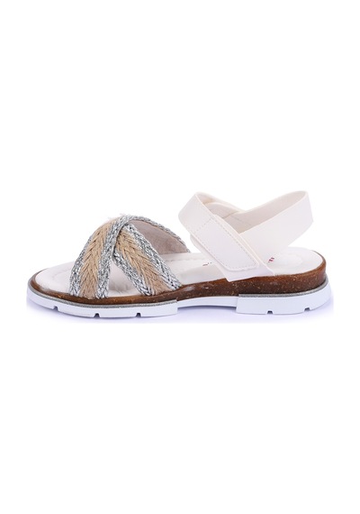 Kiko Kids Ortopedik Kız Çocuk Sandalet Şb 2843-47 Beyaz - Gümüş