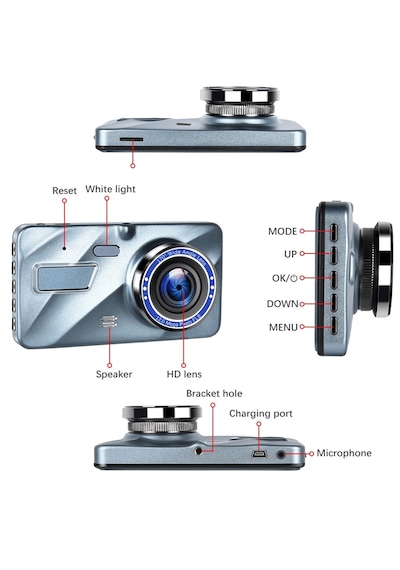 Çift Kameralı Araç Kamerası - Full Hd 1296p, 4.0'' Ekran