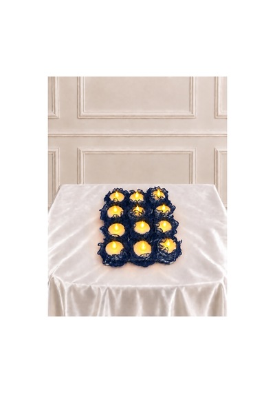 Lacivert Ledli Kına El Mumu ,nedime Mumu , Düğün, Sünnet,bride,led Işıklı ,tealight Mum Pilli 12adet Lacivert - 921419646