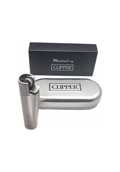 Metal Tabaka Kutulu Clipper Çakmak Set