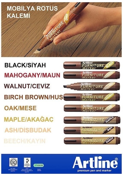 Artline Furniture Marker Mobilya Rötuş Kalemi Black-Siyah