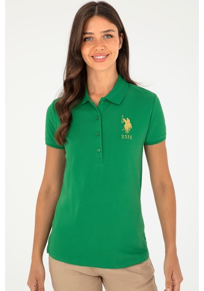 U.S. Polo Assn. Kadın Yeşil Basic Polo Yaka Tişört 50280071-VR054