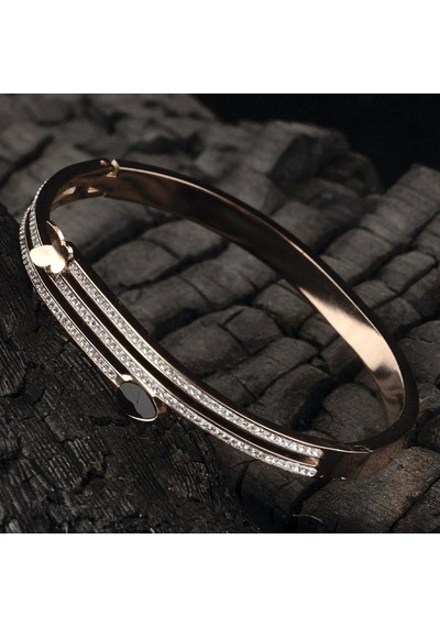Ottoman Kadın Rose Taş Işlemeli 3'Lü Model Bileklik Cbl0Uclutas-R Rose Gold