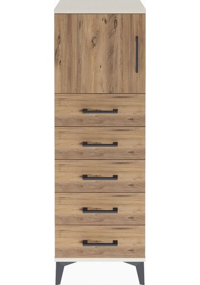 Arges Dolap Tek Raflı 5 Çekmeceli Tek Kapaklı 44x30x134 Aytaş... Aytaşı