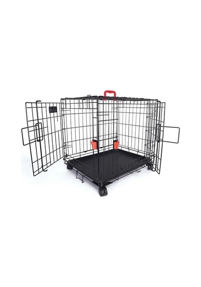 M-pets Voyager Tekerlekli 2 Kapılı Köpek Kafesi 76x48x53cm Siyah M