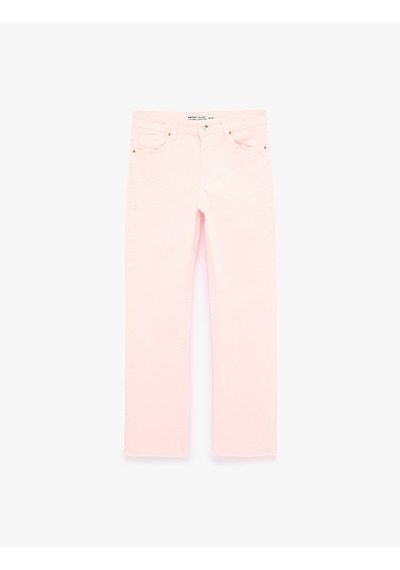 Koton Pamuklu Cepli Düğmeli İspanyol Paça Crop Jean Pantolon - Kick Flare Jeans Pembe 6sal40051mw Gül Koton Pamuklu Cepli Düğmeli İspanyol Paça Crop Jean Pantolon - Kick Flare Jeans Pembe 6sal40051mw Gül