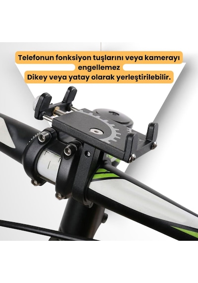 Coofbe Kr01 Pro Alüminyum Vida Sıkıştırmalı Sıkı Tutuş Titremez Motosiklet Bisiklet Telefon Tutucu