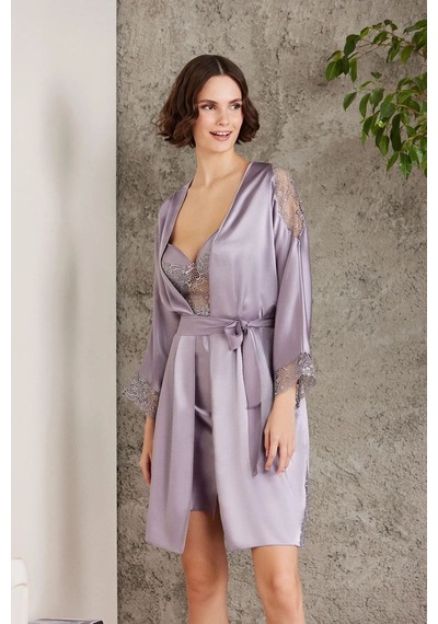 Pierre Cardin 6000 Kadın Dantelli Saten 6'lı Set-royal ROYAL