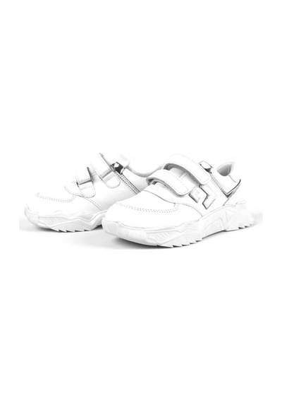 Hakiki Deri Beyaz Cırtlı Kız Çocuk Sneaker (428124327) Beyaz