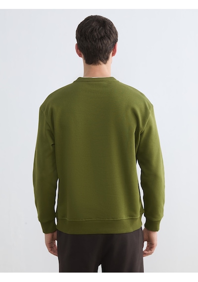 Lcw Vision Haki Bisiklet Yaka Erkek Kalın Sweatshirt