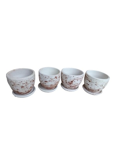 4 Adet Antik Görünümlü Toprak Saksı 12 12 Cm 05284153