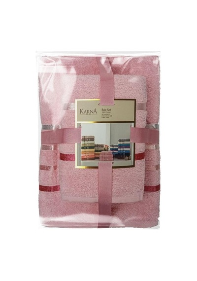 Banyo Havlu Seti 4 Lü Bale Premium - 70x140cm X2 / 50x90cm X2 Pembe
