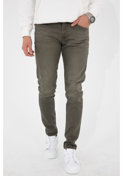 HLT Jeans Açık Haki Erkek Slim Fit Dar Kesim Esnek Likralı Denim Jeans Kot Pantolon 001