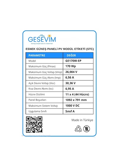 170 Watt Esnek Güneş Paneli