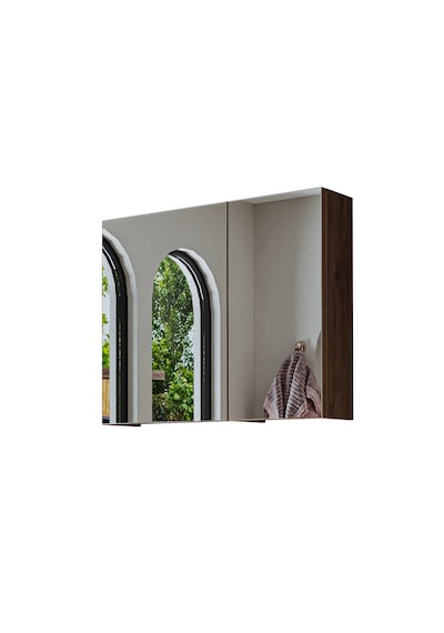 Banyo Dolabı Kulpsuz 2 Kapaklı Mdf 75 Cm Aynalı Banyo Dolabı Atl Atlantik Çam
