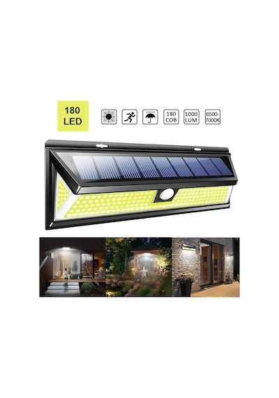 Triline Solar 180 Led Güneş Enerjili Kumandalı 3 Modlu Duvar Lamb