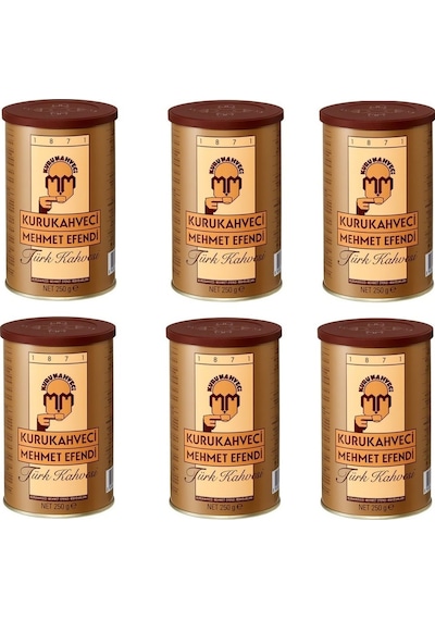 Kurukahveci Mehmet Efendi Türk Kahvesi Teneke 6 x 250 G