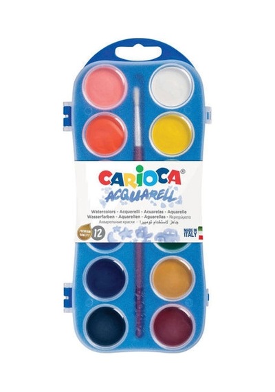 Carioca Sulu Boya 12 Renk 30 Mm. + 1 Fırça Çok Renkli