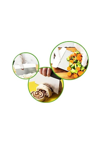 8683200801817 Çelik Hamur Kesme Ve Kazıma Spatulası, Çok Renkli, Medium 0