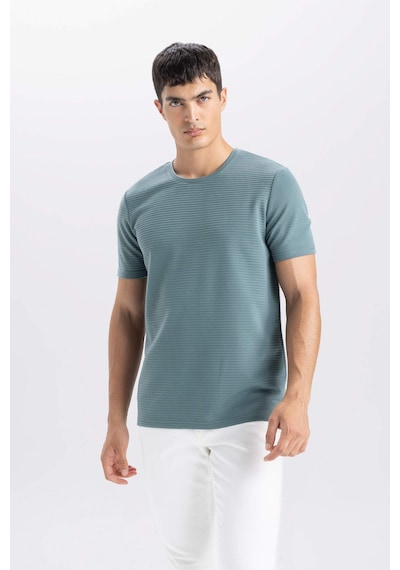 DeFacto Slim Fit Dar Kesim Bisiklet Yaka Basic Düz Kısa Kollu Tişört M6608AZ25SPGN829