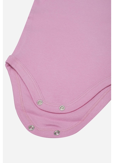 Arma Yıldız %100 Organik Pamuklu Pembe Kısa Kollu Bebek Body 5'li Paket Pembe