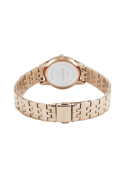 Obaku Denmark V297lxvısv Quartz Çelik Rose Beyaz Kadran Safir Cam 32 Mm Kadın Kol Saati Rose Gold