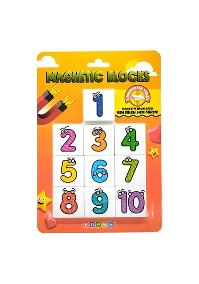 Manyetik Sayı Blokları - Number Blocks - Eğitici Oyuncak Mıknatıslı Blok Sayılar - Çift Taraflı
