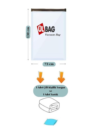 3 Adet Uzun Büyük Boy 73 Cm X 130 Cm Vakumlu Poşet - Vakumlu Hurç - Vakumlu Torba