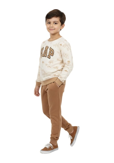 Baglan Erkek Çocuk Önü Baskılı Sweatshirt Ve Eşofman Alt Takım Bgl-st05251 Camel