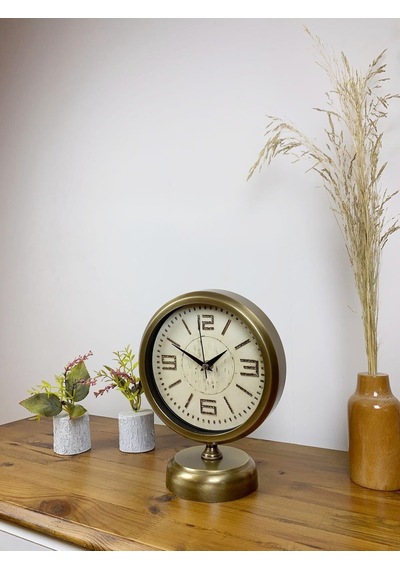 Eskitme Metal Vintage Masa Saati 25 20 Cm Renkli