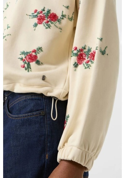 Bogner Fire&ıce Bogner Bijou Taş Detaylı Oversize Polo Sweatshirt Bej