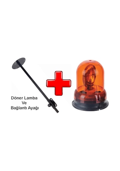 Döner (Tepe) Lamba 12V + Asansörlü Döner Lamba Ayağı Set (492771414)