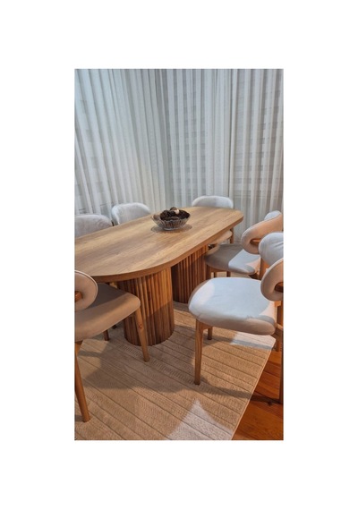 Bohem Masa Takımı 6 Sandalye - 90x170 Masa Mat-1900 Beyaz
