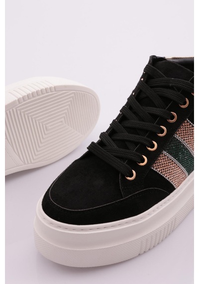 Dgn 1014 Kadin Kalin Taban Sneaker 1014-2007-R1680 Siyah