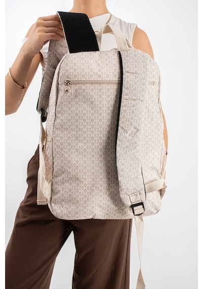571 Collections Ultra Hafif Çok Cepli Su Geçirmez Sırt Çantası Unisex Desenli Krem Model: 571-1d