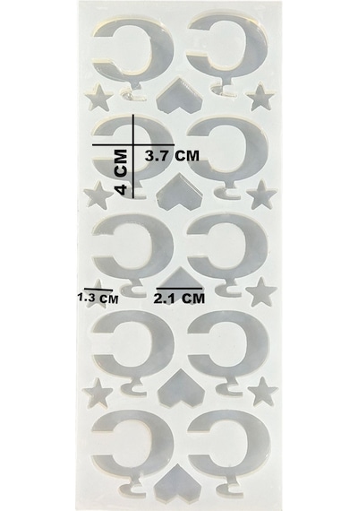 Epoksi Çoklu Silikon Kalıp Ç Harfi Anahtarlık Reçine Seri Döküm Kalıbı 4 Cm 10 Lu