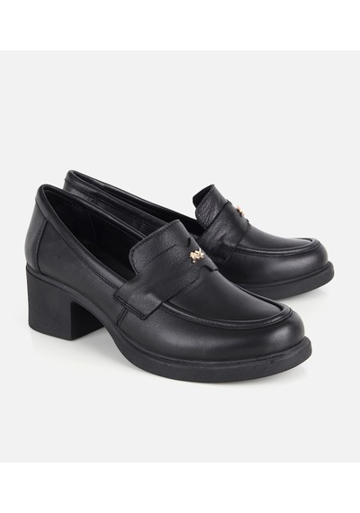 Hotiç Kadın Deri Siyah Yumuşak Dokulu Topuklu Klasik Loafer 01ayh331930a100 01ayh331930a100