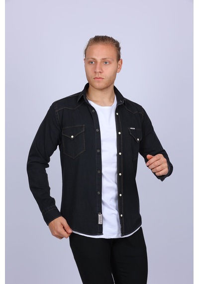 Tousus Slim Fit Western Kot Erkek Gömlek Slm-2016-tss Siyah