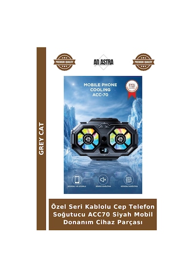 Özel Seri Kablolu Cep Telefon Soğutucu Acc70 Siyah Mobil Donanım Cihaz Parçası
