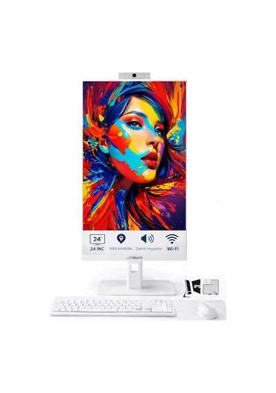 J-Tech Ecoline i3-2100 8 GB 256 GB SSD 24" Free Dos AIO Masaüstü Bilgisayar