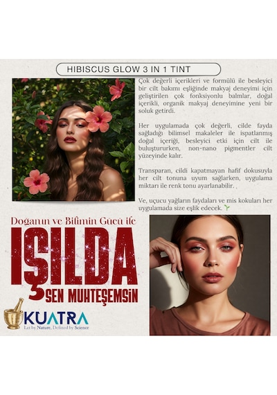 Kuatra Hibiscus Glow Besleyici ve Nemlendirici Allık Ruj Göz Farı Kiremit