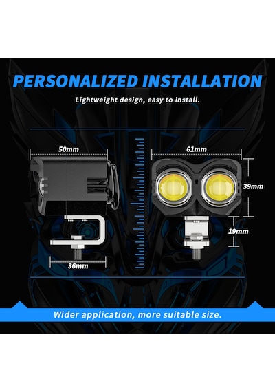 YENİ NESİL MOTOSİKLET LED SİS FARI -MOD SEÇENEKLİ  BEYAZ + SARI