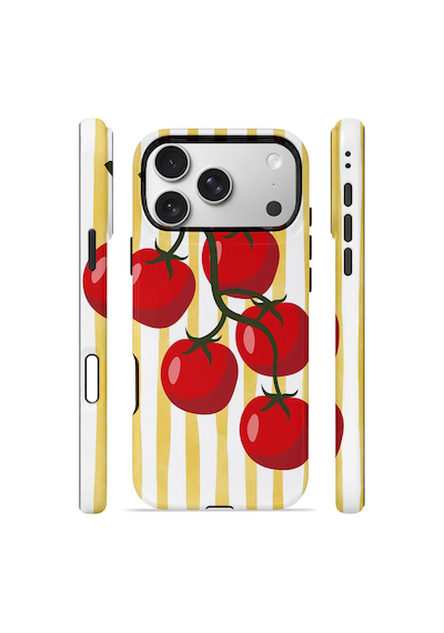 Apple iPhone Uyumlu 17 Pro Max Vorian Çift Katmanlı Magsafe Kılıf Tomato Market Stripe