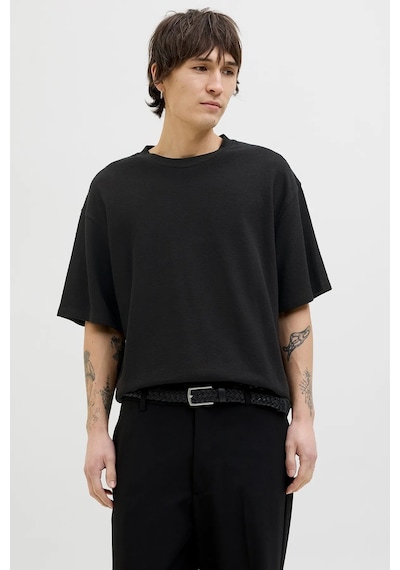 Jack & Jones Erkek Siyah Jjloui Osmos Tee Crew Neck T-shirt 12270710-black Black