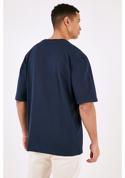 Buratti Pamuklu Oversize Bisiklet Yaka Basic Erkek T Shirt 5902365 Indigo