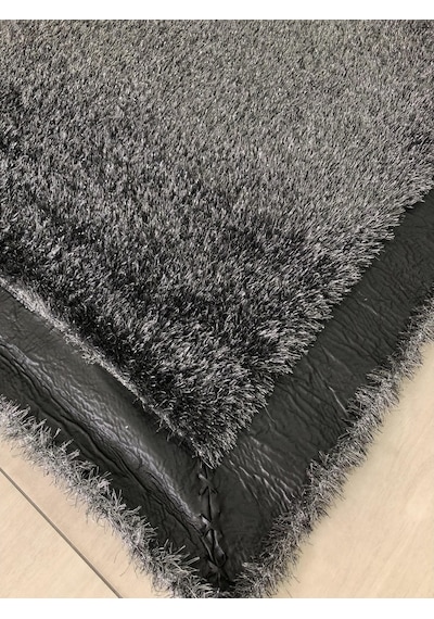 Saray Halı Simli Deri 125X180 Gri Siyah Derili Simli Halı !